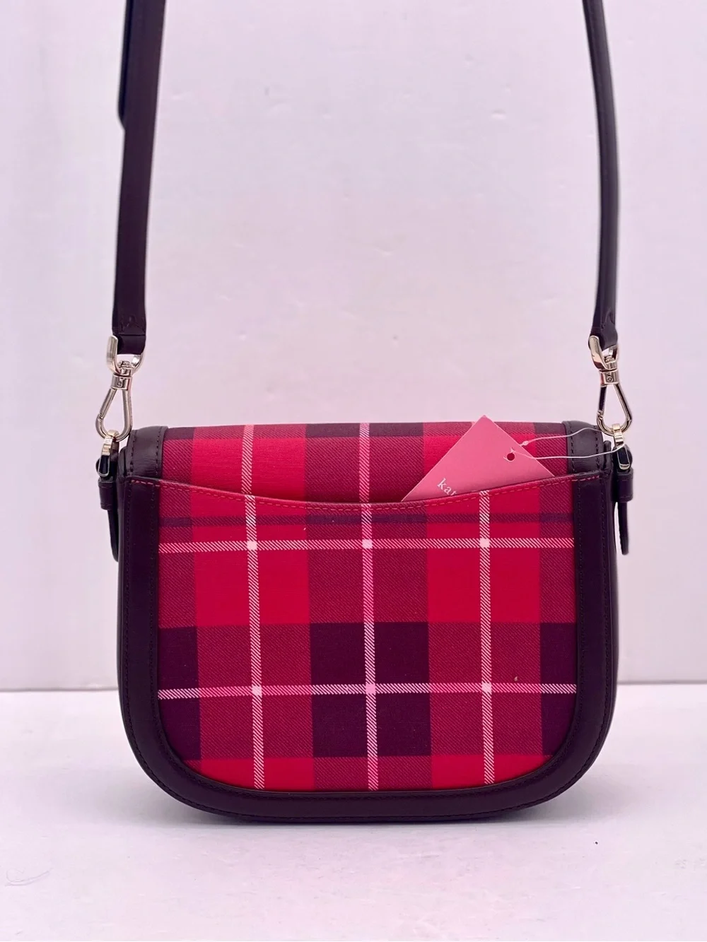 Kate Spade New York BLAKE PLAID SADDLE  CROSSBODY BAG